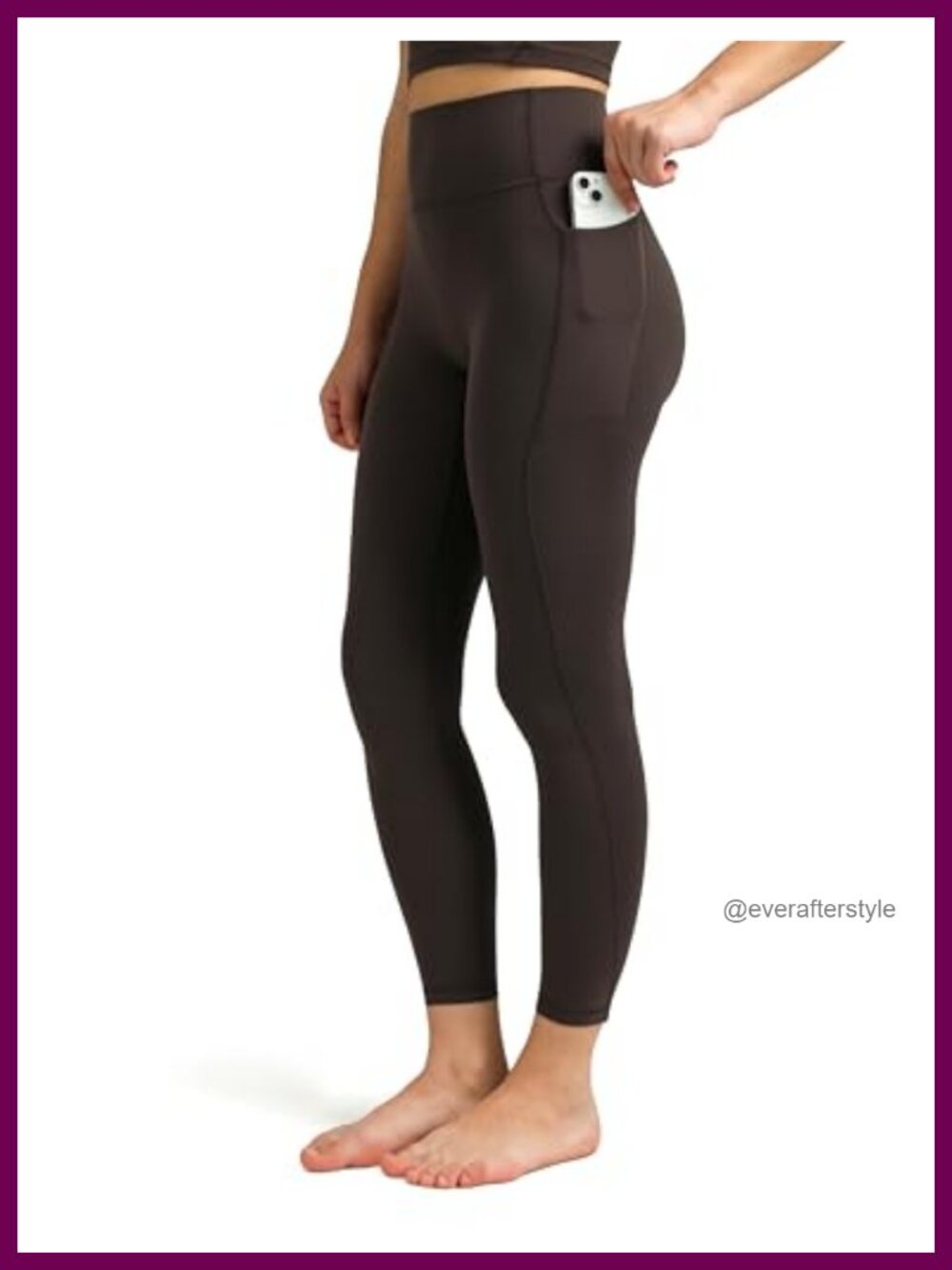 High-Waisted No Front Seam Yoga Leggings with Pockets Dreamlux